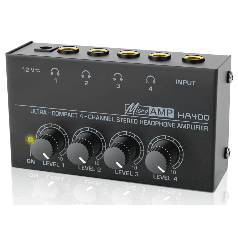 Amplificador de audífonos Behringer HA400 MicroAMP 4 canales.