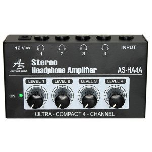 Amplificador de audífonos American Sound AS-HA4A de 4 canales para estudio de grabación
