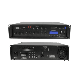 Amplificador ambiental Maxlin 180W con 6 parlantes sistema de sonido ambiental.
